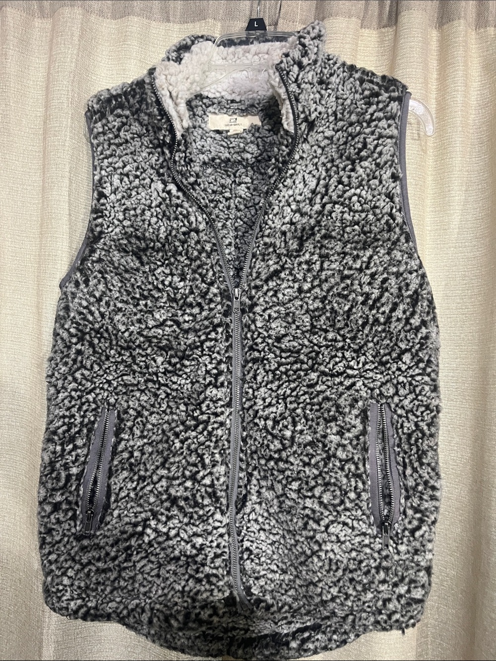 Thread & Supply Gray Sherpa Zip Vest